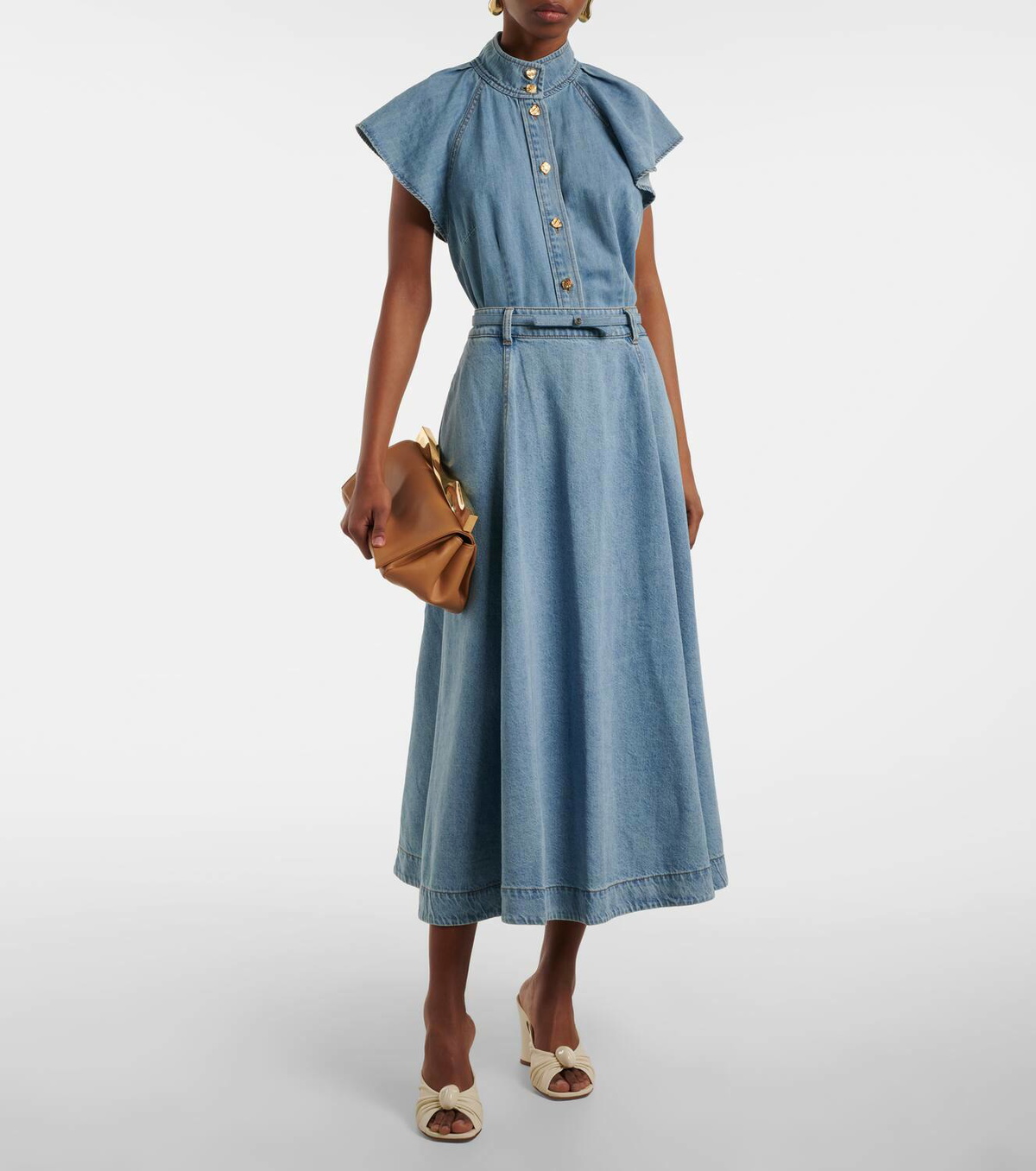 Zimmermann Crush Flutter Sleeve denim shirt Zimmermann