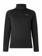 DISTRICT VISION - Slim-Fit Logo-Print Recycled Tech-Fleece Half-Zip Jacket - Black