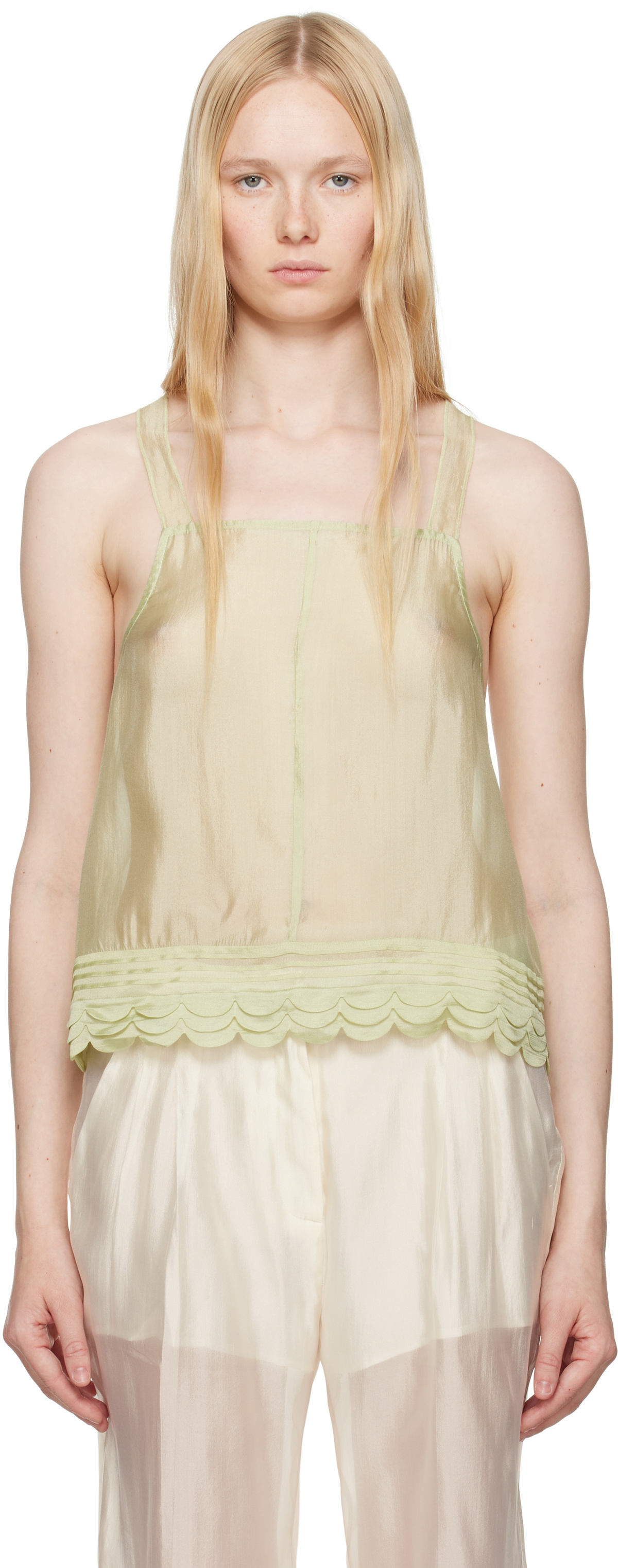 The Garment Green Gilian Front Tank Top