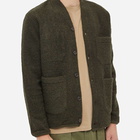 Universal Works Men's Wool Fleece Cardigan in Olive