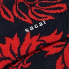 Sacai Men's Floral Socks in Red