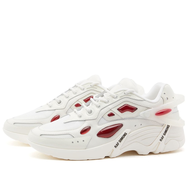 Photo: Raf Simons Men's Cylon-21 Sneakers in Off-White/Red