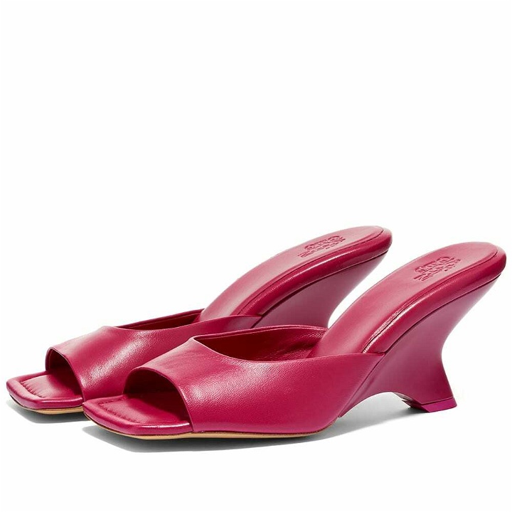 Photo: Gia Borghini Women's Leather Mule Square Toe Heel in Pink