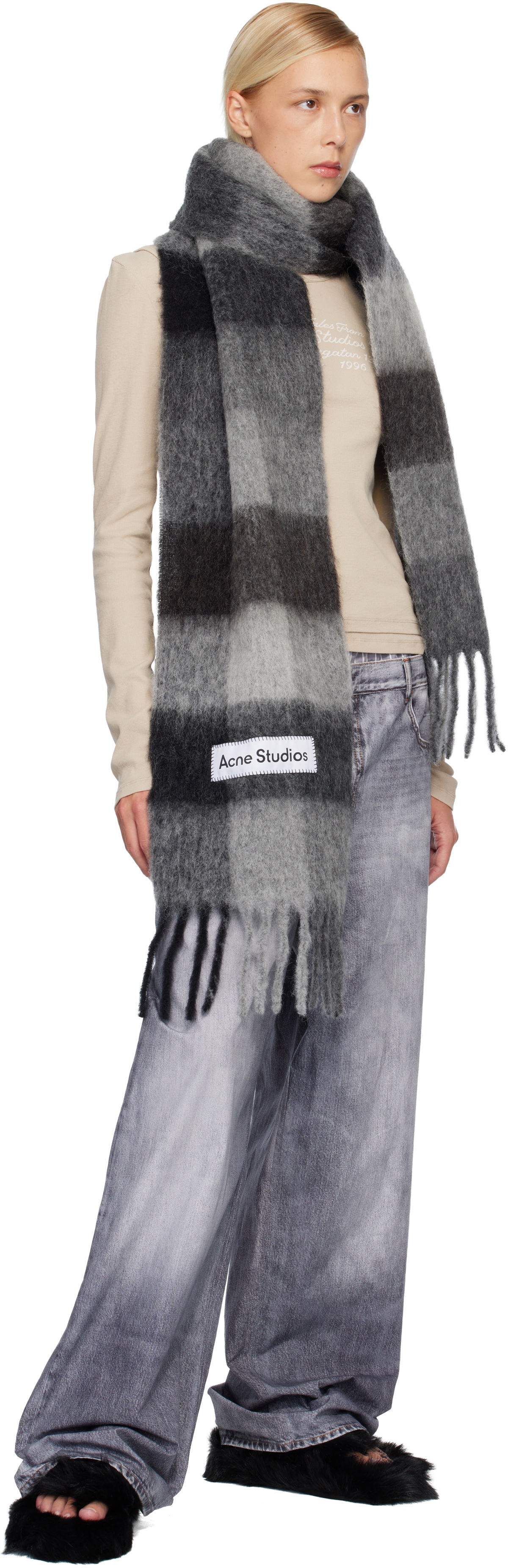Acne Studios Black Shearling Sandals
