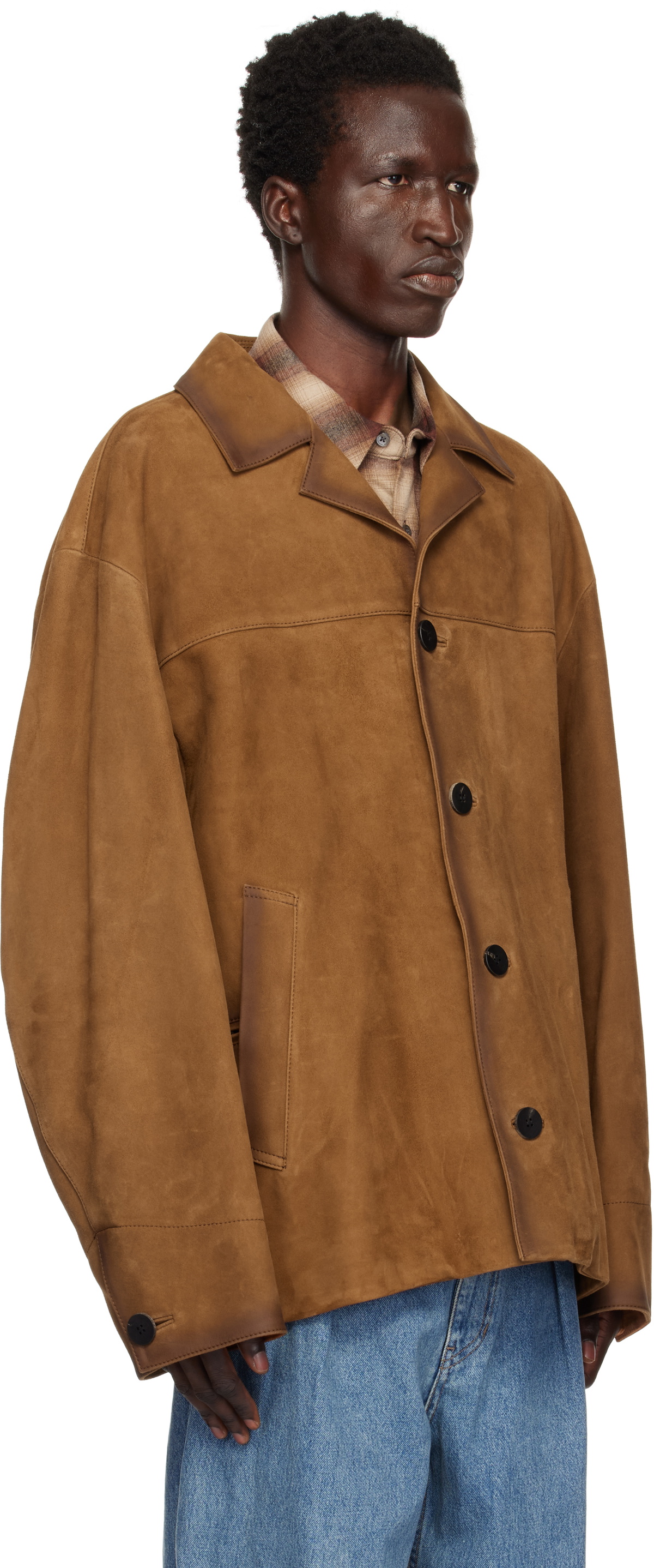 WOOYOUNGMI Brown Goat Suede Jacket Wooyoungmi