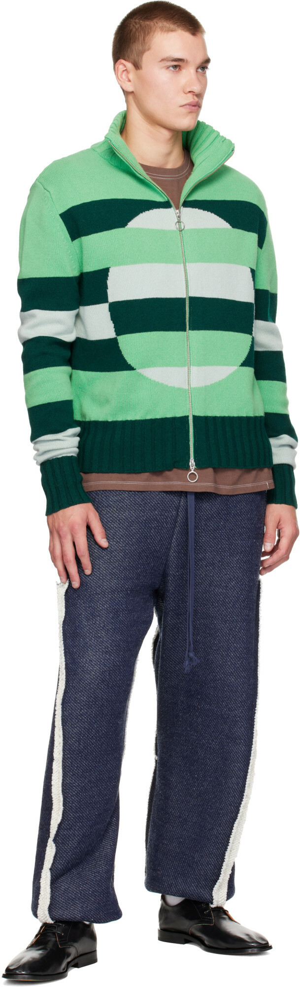 Edward Cuming Green Optical Vortex Window Sweater