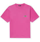 Balenciaga - Bonjour Paris Logo-Print Cotton-Jersey T-Shirt - Pink