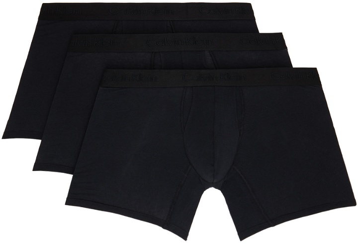 Photo: Calvin Klein Underwear Three-Pack Black Standards Boxer Briefs