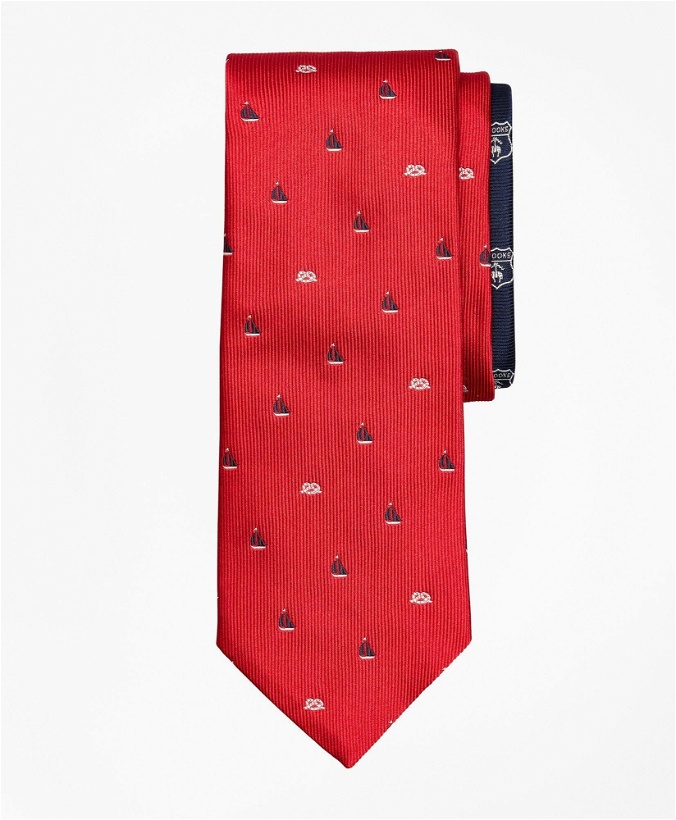 Photo: Brooks Brothers Men's Sail Boat and Nautical Knot Tie | Red