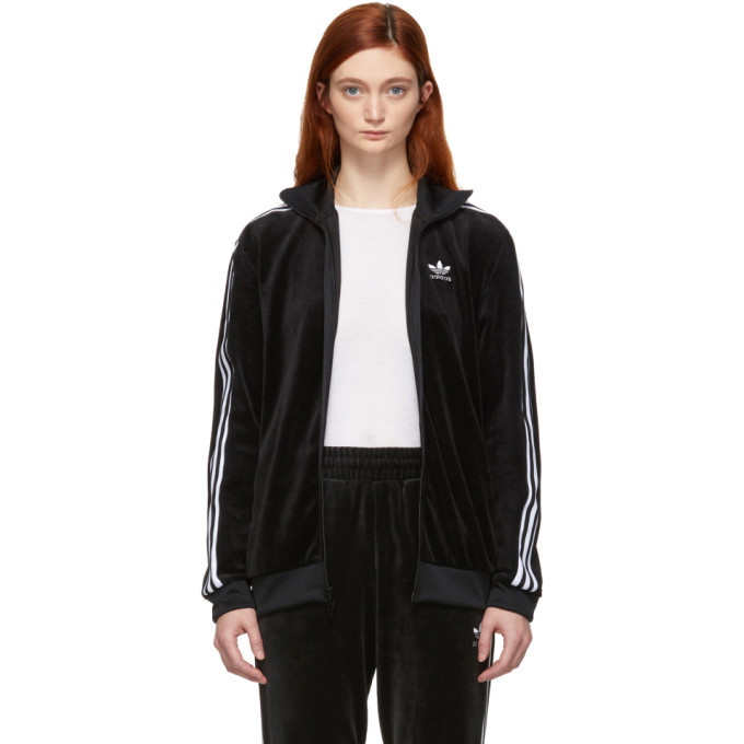 Photo: adidas Originals Black Velour Cozy Track Jacket