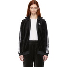 adidas Originals Black Velour Cozy Track Jacket