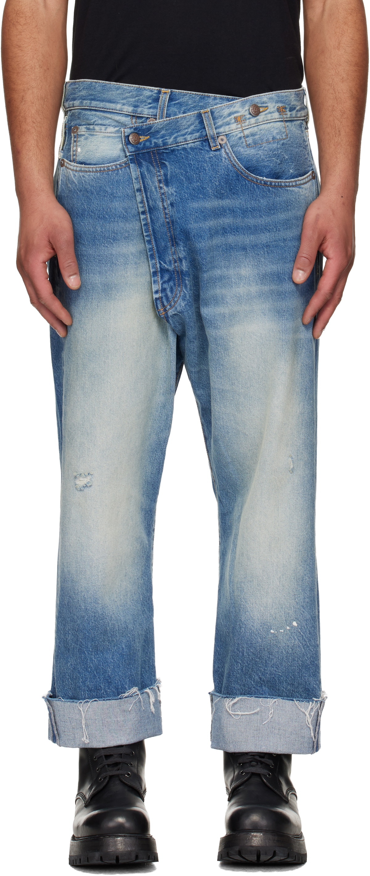R13 Blue Crossover Jeans