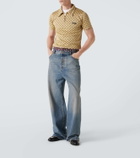 Miu Miu Checked silk piqué polo shirt