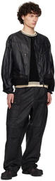 Andersson Bell Black Convex Collarless Bomber Jacket