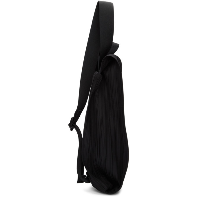 Pleats Please Issey Miyake Black Oval Pleats Backpack Pleats