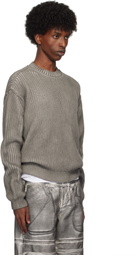 GUESS USA Gray Vintage Washed Crewneck Sweater