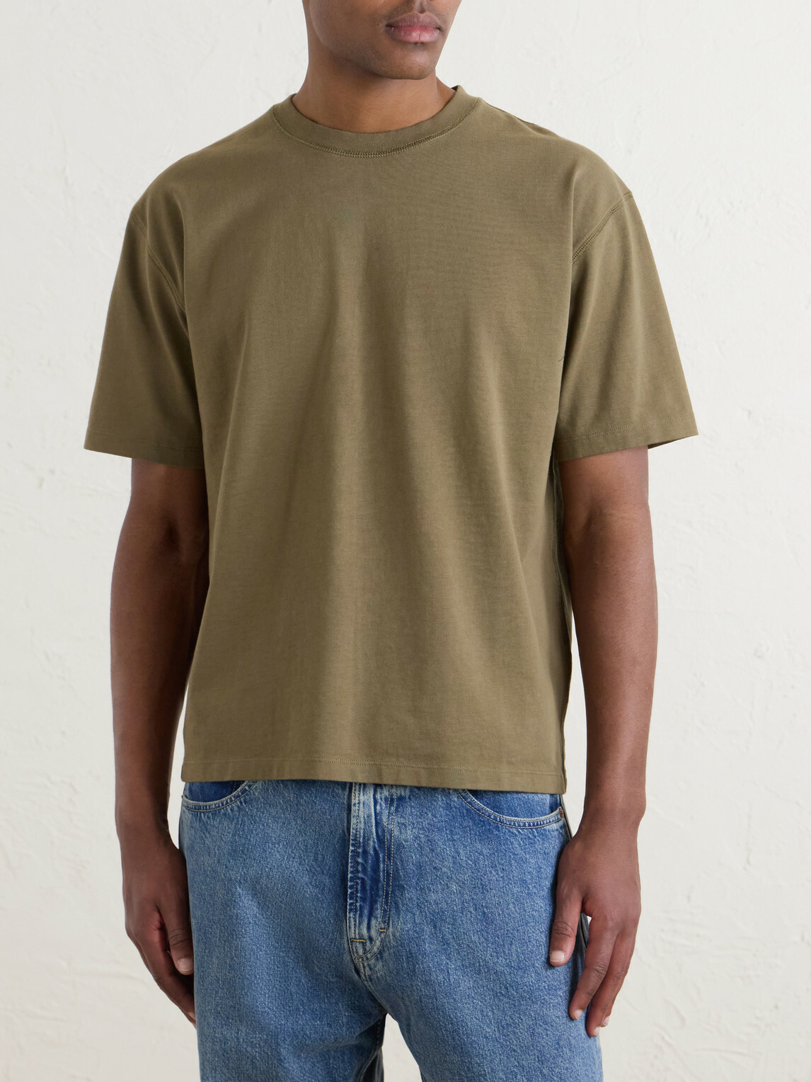Drake's - Tea Time Embroidered Cotton-Jersey T-Shirt - Green