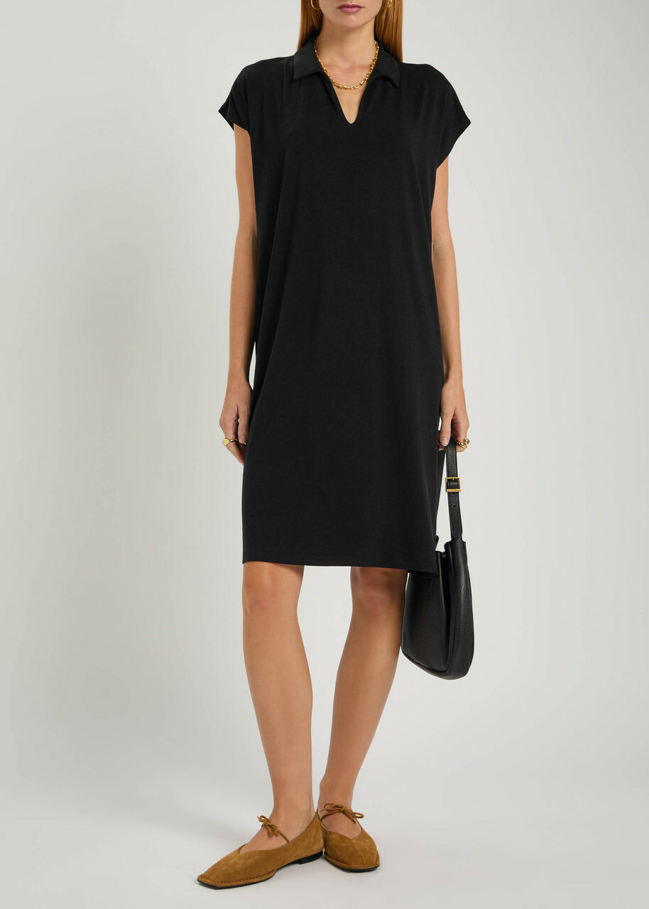 Eileen Fisher Jersey Midi Dress Black