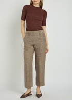 Brunello Cucinelli Metallic Cashmere-blend top Burgundy