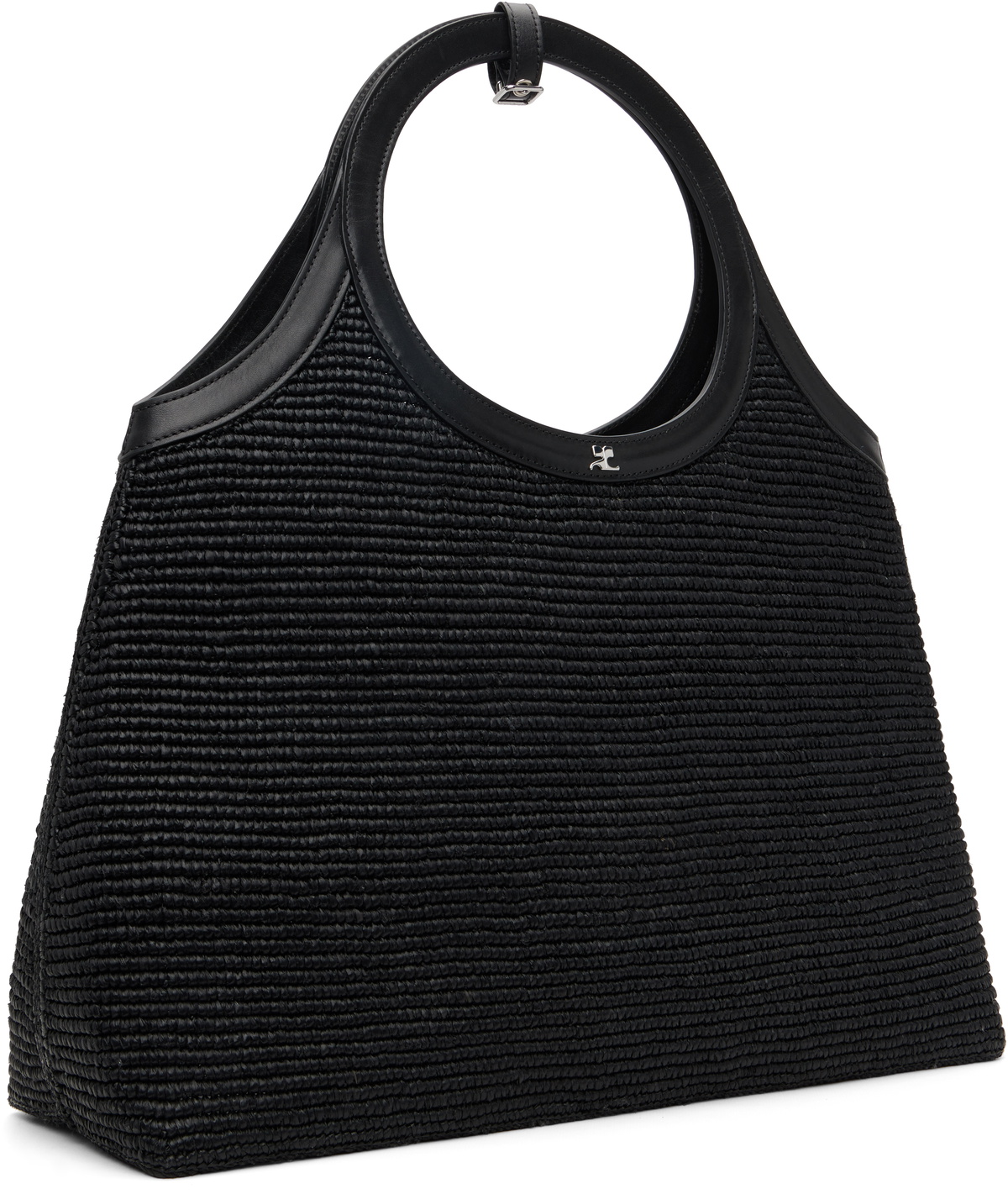 Courrèges Black Raphia Holy Day Tote