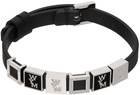 Wooyoungmi Black Leather Logo Bracelet