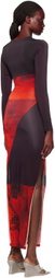 Louisa Ballou Brown & Orange High Tide Maxi Dress