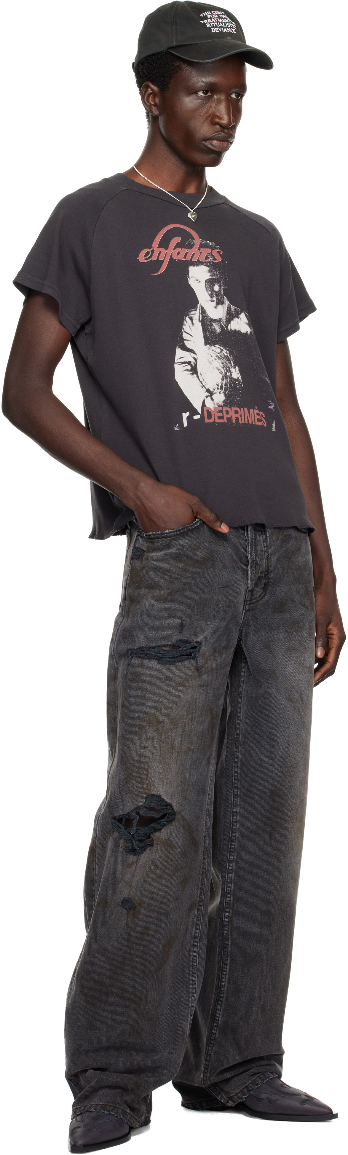 Enfants Riches Déprimés Black Cut Off Cowboy Boots