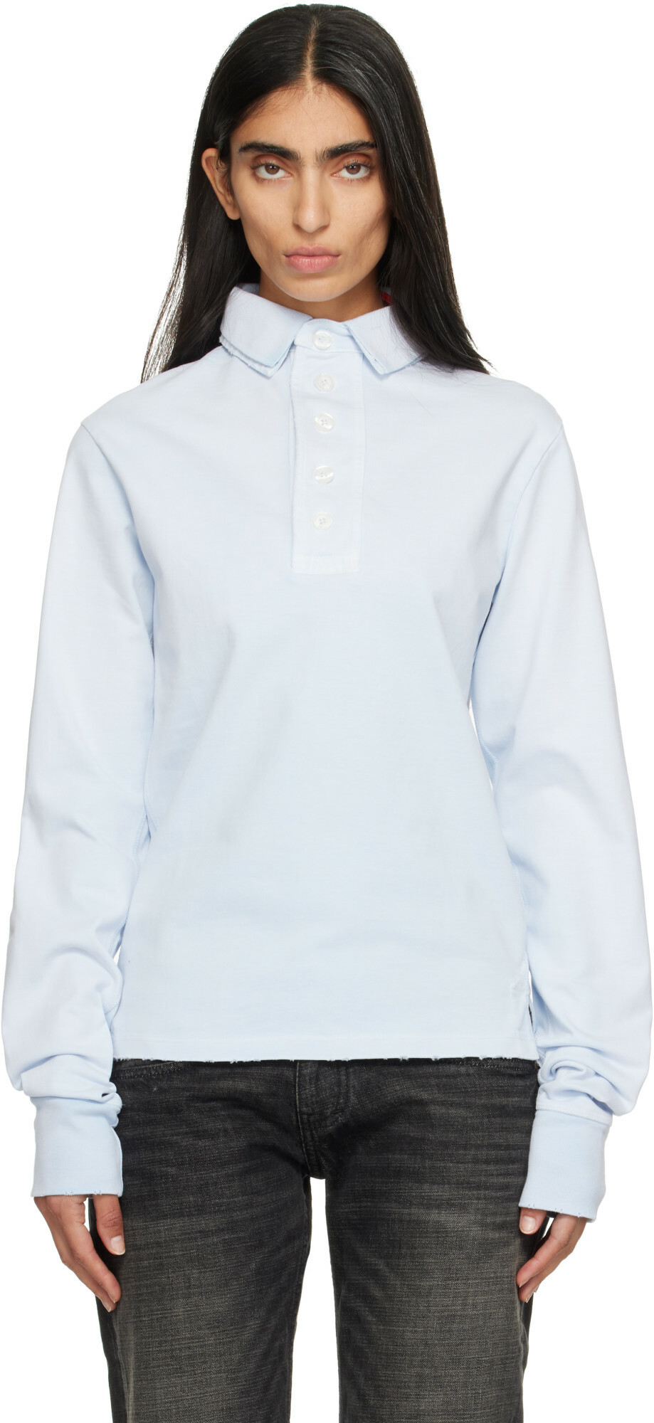 Raimundo Langlois SSENSE Exclusive Blue Rugby Polo