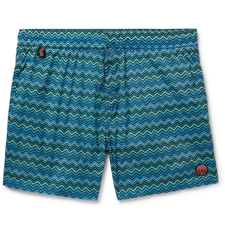 Photo: Missoni - Short-Length Printed Swim Shorts - Blue