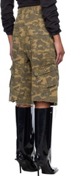 We11done Green Camo Vintage Shorts