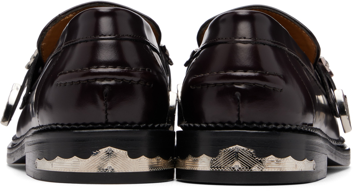 Toga Virilis SSENSE Exclusive Burgundy Metal Loafers