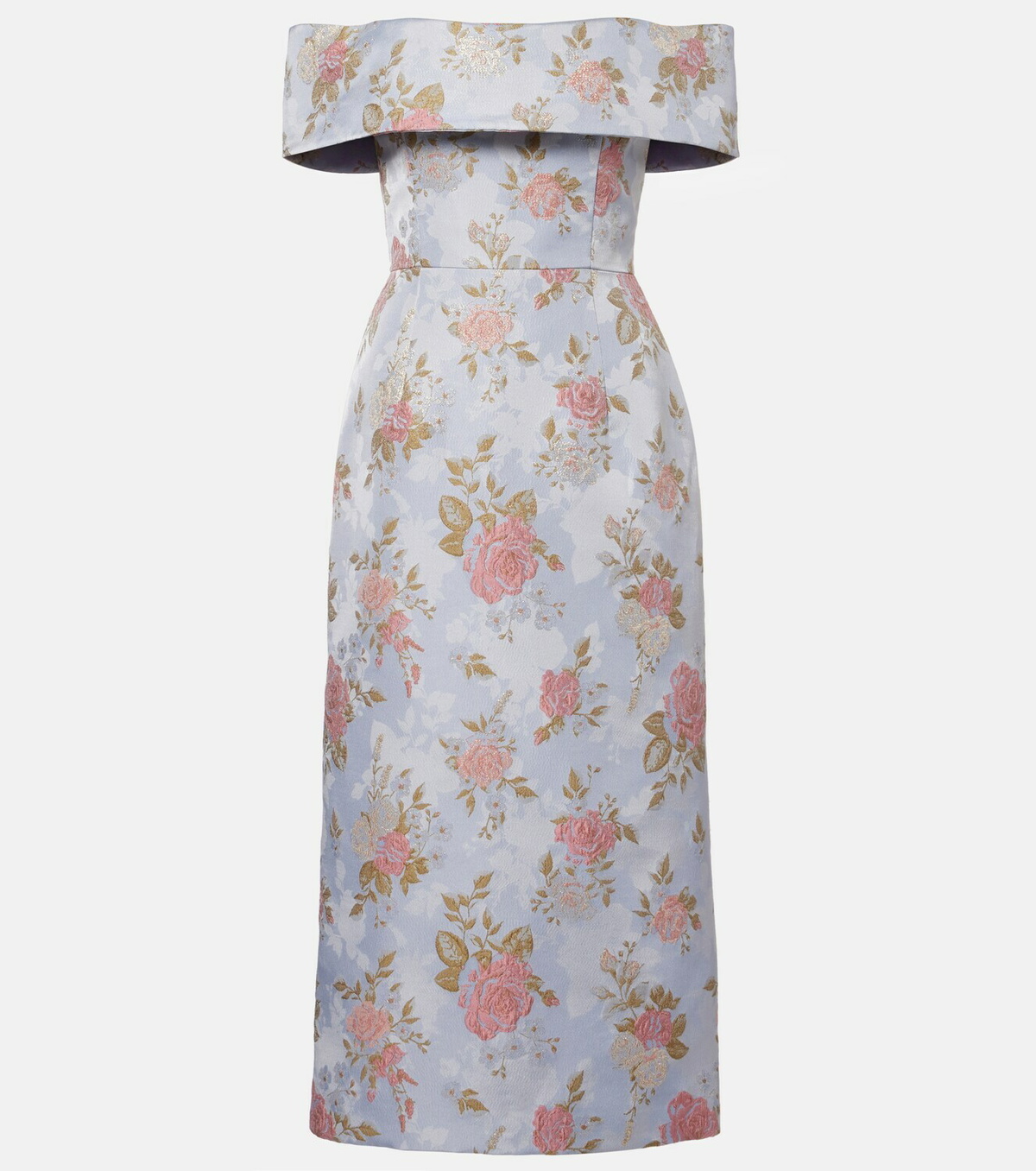 Markarian Gloria floral lamé brocade corset dress