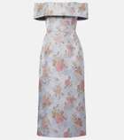 Markarian Gloria floral lamé brocade corset dress
