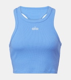 Alo Yoga Aspire cotton-blend jersey crop top
