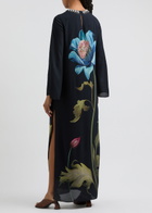Borgo DE Nor Capucine Floral-print Embellished Maxi Dress Black