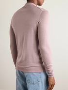 Altea - Slim-Fit Garment-Dyed Wool Polo Shirt - Pink