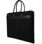 TOM FORD - Leather-Trimmed Canvas Garment Bag - Black