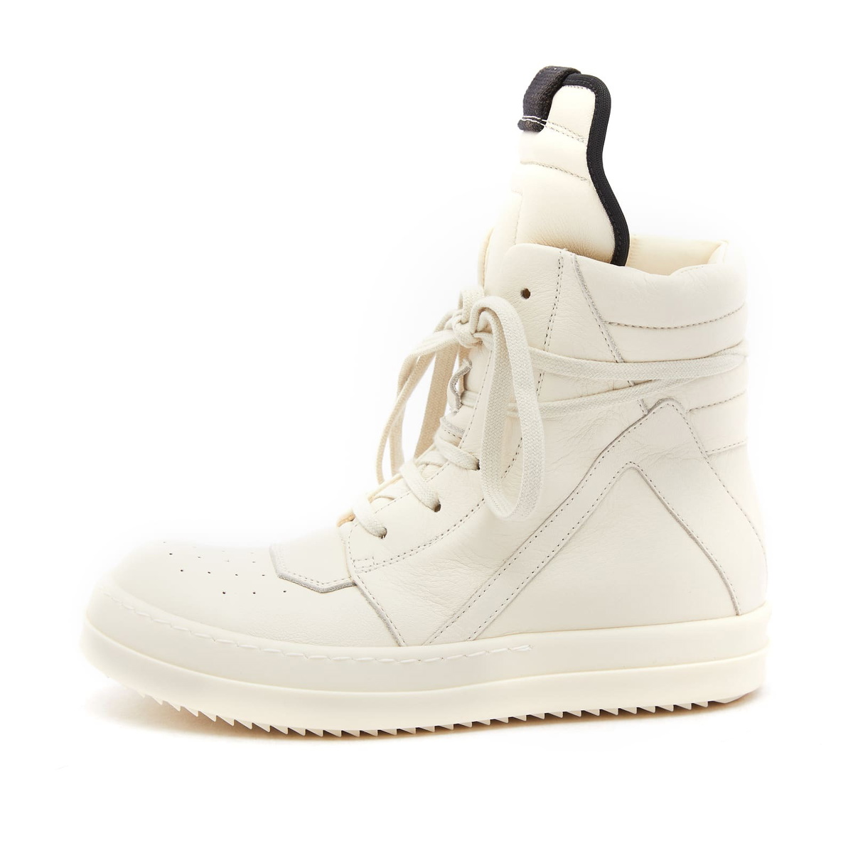 Rick Owens Men's BabyGeo Geobasket Sneakers in Milk Rick Owens