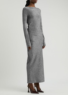 Day Birger ET Mikkelsen Halsey Ruched Metallic Lamé Maxi Dress Black
