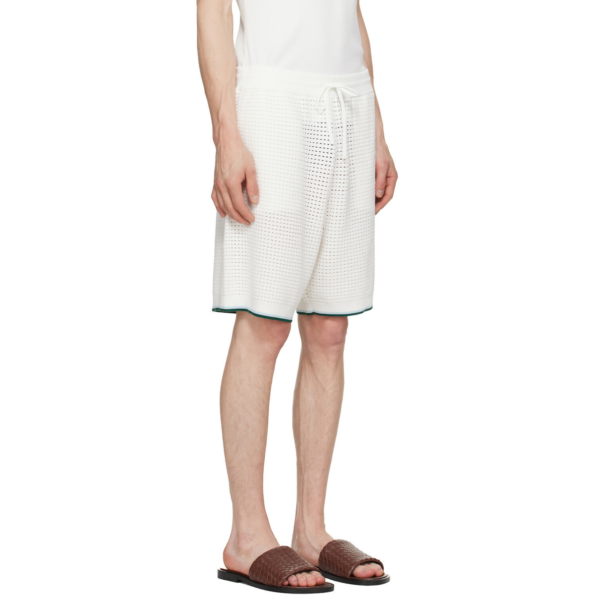 Casablanca Off-White Palm Tree Emblem Crochet Shorts