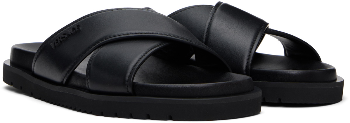 Versace Black Logo Sandals
