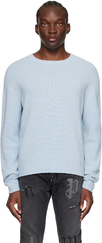 Photo: Palm Angels Blue Curved Sweater