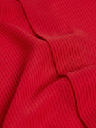 SAINT LAURENT - Pinstriped Silk-Georgette Shirt - Red