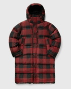 Woolrich Black Label   Buffalo Check Long Parka Red Parkas