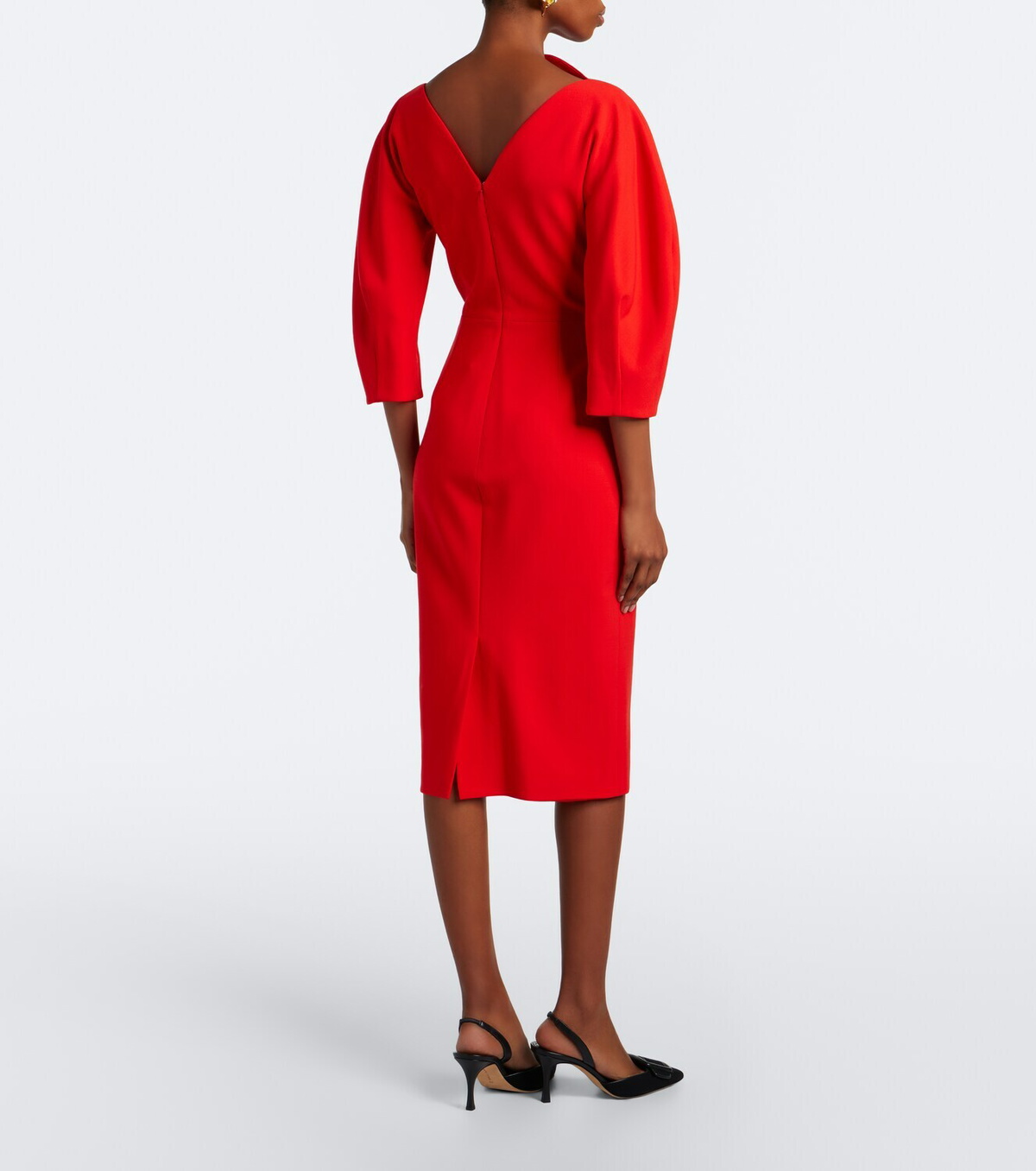 Carolina Herrera Draped wool-blend cocktail dress