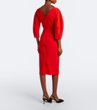 Carolina Herrera Draped wool-blend cocktail dress
