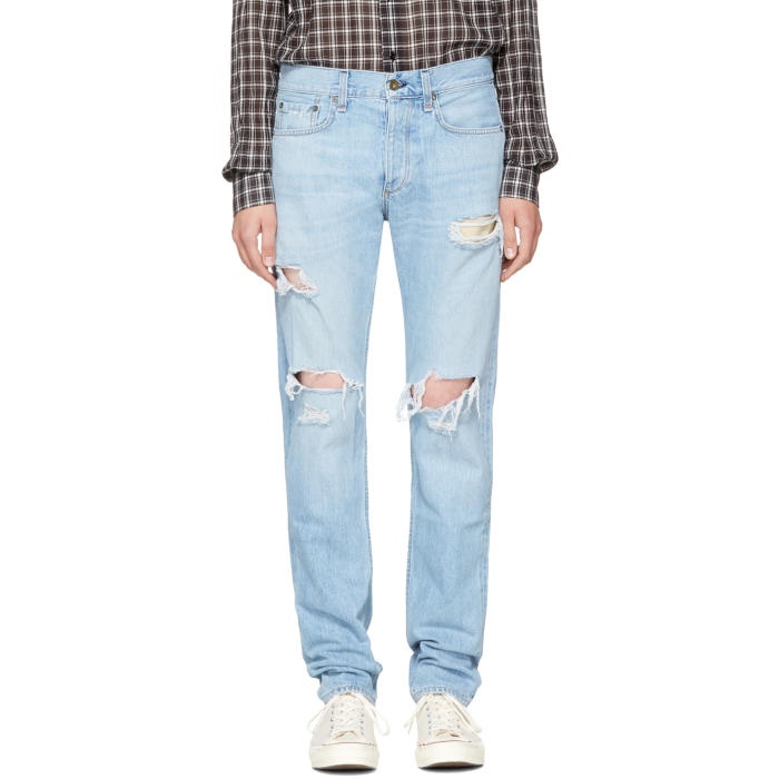 Photo: Rag and Bone SSENSE Exclusive Blue Standard Issue Fit 3 Jeans