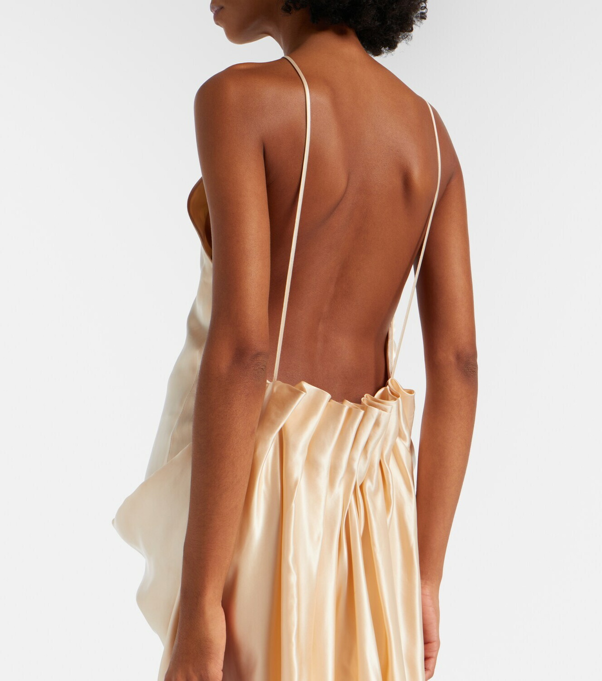 Khaite Draped gathered satin maxi dress