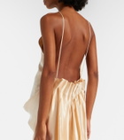 Khaite Draped gathered satin maxi dress
