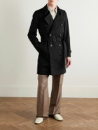 Burberry - Kensington Double-Breasted Belted Cotton-Gabardine Trench Coat - Black